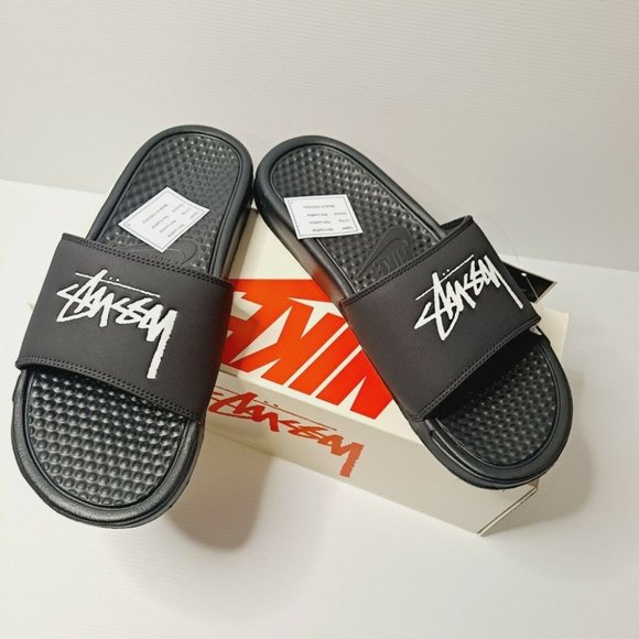 Nike X Stussy Benassi Mens Slides Size 